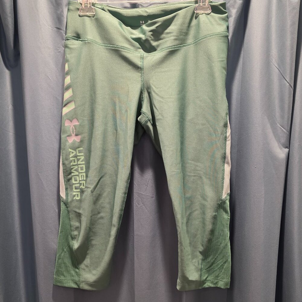 Under Armour Green Vent Capri Leggings Large L Compression